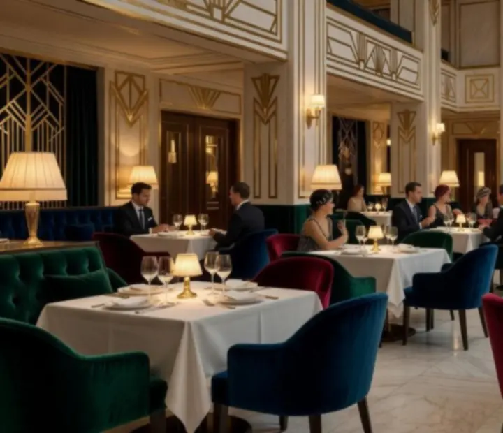 Eleganckie wnętrze restauracji Wonderstar s. r. o. w stylu Art Deco