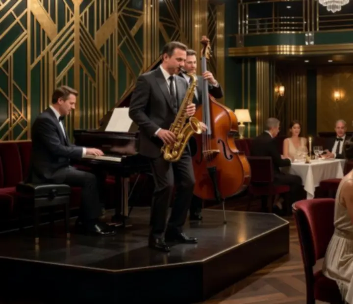 Zespół jazzowy występujący na żywo podczas kolacji w Wonderstar s. r. o.