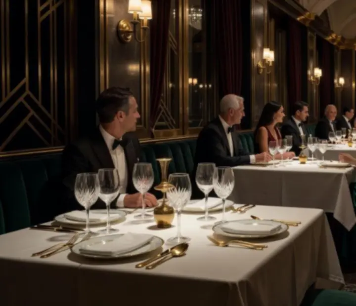 Eleganckie wnętrze restauracji Wonderstar s. r. o. z nastrojowym oświetleniem i kasynowym stołem