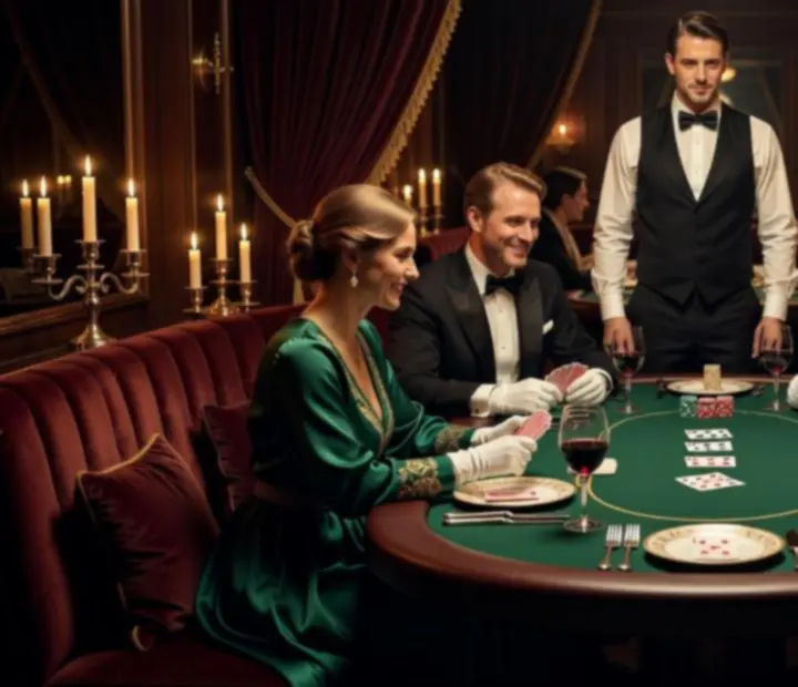 Luksusowy wieczór pokerowy przy eleganckim stole w restauracji Wonderstar s. r. o.