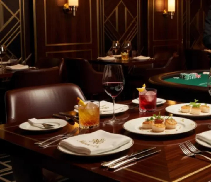 Degustacyjne menu przy eleganckim stole w Wonderstar s. r. o. podczas wieczoru ruletkowego