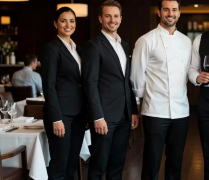 Zespół restauracji Wonderstar s. r. o. – kucharze i obsługa w eleganckim wnętrzu